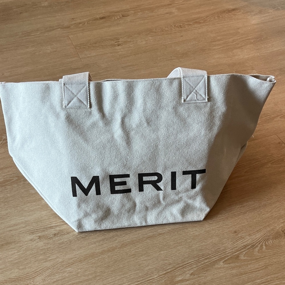Merit Canvas Tote Bag in Beige